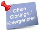 Check hearing office closings/emergencies